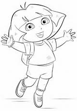 Dora Coloring Pages Explorer Printable Cartoon Drawing Paper Characters Cartoons Categories Supercoloring sketch template