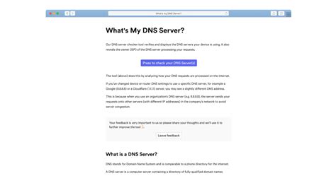 dns server check  dns server address
