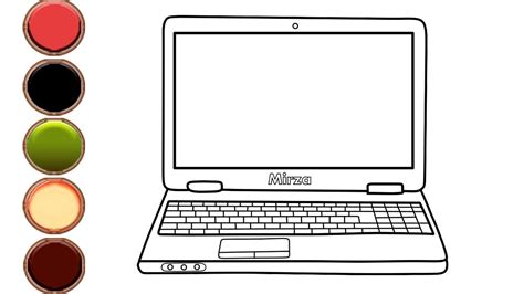 draw  color laptop computer coloring pages  toddlers