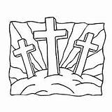 Crucifixion Crosses Calvary Template sketch template