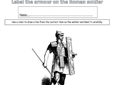 Ks1 And 2 Ancient Romans Set Of 5 Worksheets Label The Armour On The