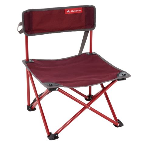 comprar silla plegable baja de camping roja decathlon