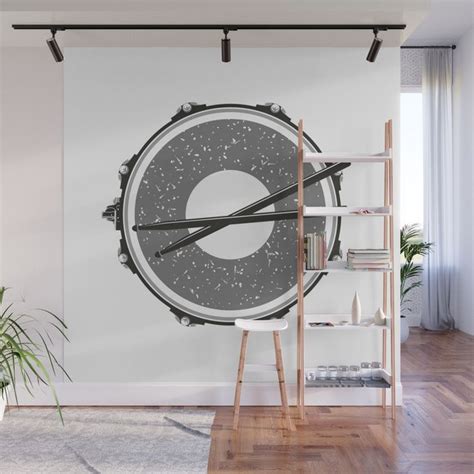 drum  drumsticks wall mural  elena lents blank walls