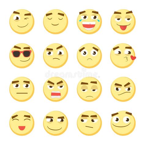 set of emoticons set of emoji smile icons isolated vector
