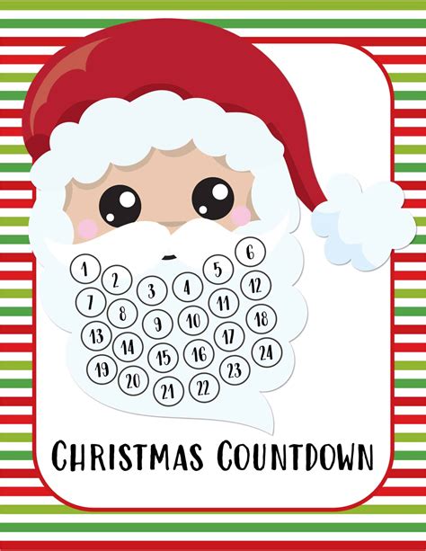 printable christmas countdown  advent calendar