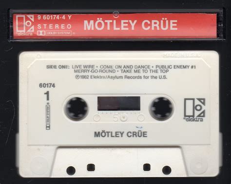 Motley Crue Too Fast For Love 1982 Debut Elektra C17 Cassette Tape