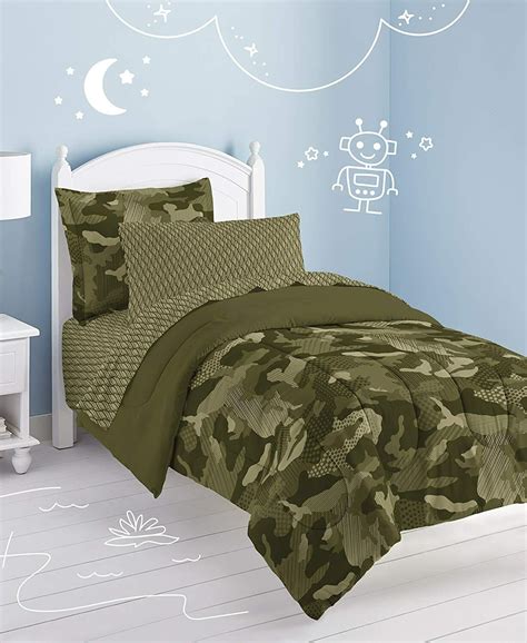 dream factory geo camo  piece bed   bag  sheet set green camouflage twin  ebay
