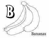 Banana Coloring Pages Bananas Print Fruits Printable Fruit Vegetables Vegetable sketch template