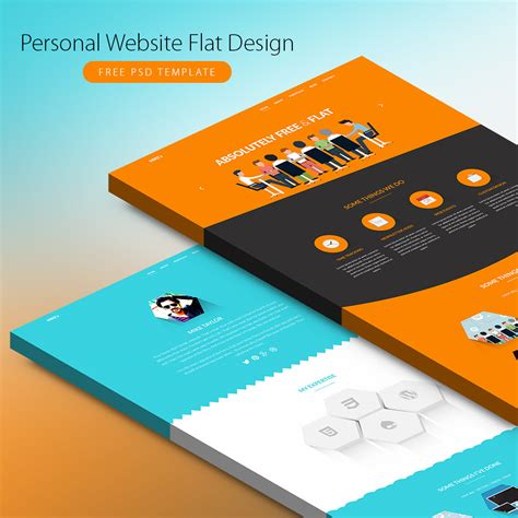 personal website flat design  psd template  psd