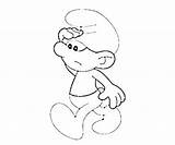 Smurf Clumsy Coloring Drawings Smurfs Pages Description Library Clipart Popular Line sketch template