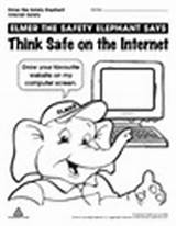 Internet Safety Safe Colouring Pages Elmer Think Elephant sketch template