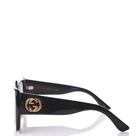 gucci acetate square frame sunglasses gg0141s black 542755