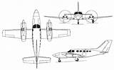 Cessna Drawing Dimensions 421 Coloring Aircraft Template Gif sketch template