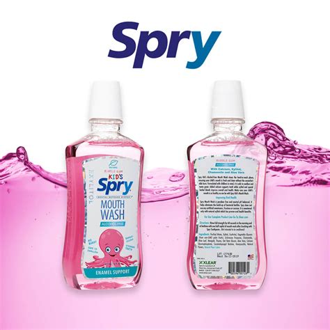 spry kids alcohol  mouthwash natural bubblegum flavor xylitol