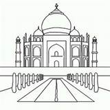 Mahal Taj Coloring 7th Wonder Netart sketch template