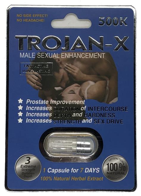 trojan x 500k blue male sexual supplement enhancement pill rhino