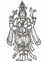 Shiva Coloring Pages Vishnu Drawing Hindu Colouring God Printable Gods Sketch Drawings India Hinduism Getdrawings Print Animated Line Getcolorings Color sketch template