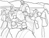 Mount Sermon Coloring Jesus Lds Christ Children Pages Teaching Clipart Beatitudes Line Kids Library Drawing Temple Mormon Activity People Preaching sketch template