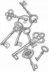 Skeleton Keyhole Keys Getdrawings sketch template