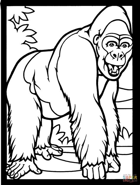 gorilla smiles coloring page  printable coloring pages