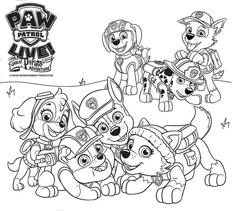 rubble   friends  paw patrol coloring page  printable