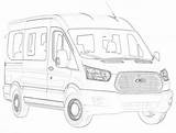 Transit Ford Vo Connect Aerpro Drawing Custom Line Foton sketch template