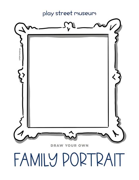 draw   family portrait  printable play street museum
