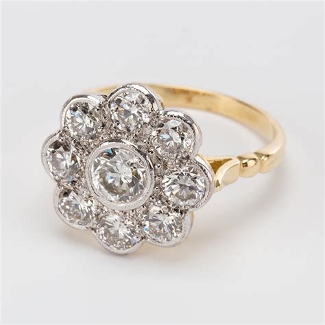 contemporary  carat diamond daisy cluster engagement ring fine