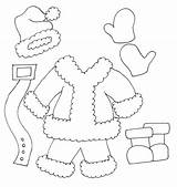 Santa Coloring Pages Suit Christmas Template Templates Crafts Clothes Winter Train Sketch Boots Preschool Printable Outfit Suits Kids Patterns Paper sketch template