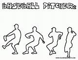 Baseball Coloring Pages Mlb Pitcher Sport Popular Library Clipart sketch template