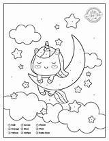 Unicorn Number Color Coloring Pages Print sketch template