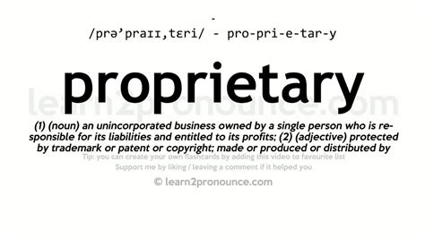 pronunciation  proprietary definition  proprietary youtube