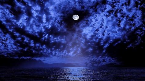 full moon blue night