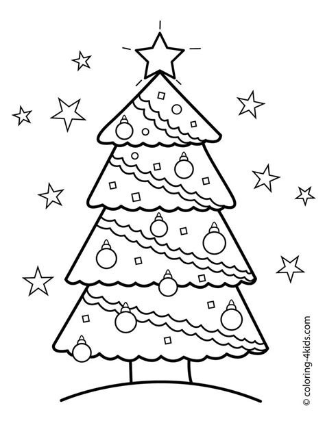 christmas tree coloring page  kids printable  christmas tree