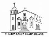 Coloring California Pages Missions Santa Clara San Francisco Mission Printable Old Choose Board Sites sketch template