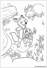 Nick Judy Zootopia Coloring Pages Color sketch template