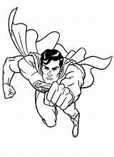 Superman Coloring Flying Pages Coloringme sketch template