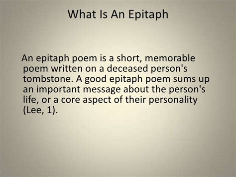 write  epitaph poem