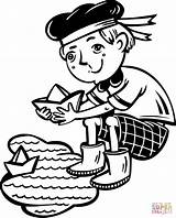 Playing Paper Boy Puddle Coloring Boats Pages Children Clipart Clipartpanda Sailors Sailor Admits Drawing Vector Boys Categories Supercoloring Clipartmag Clip sketch template