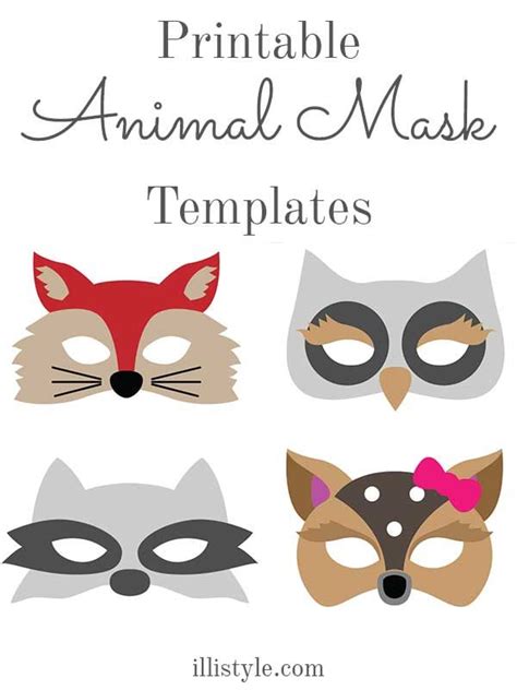 printable animal mask templates illistylecom illistyle masque
