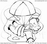 Parachuting Thoman Cory Outlined Coloring sketch template