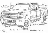 Coloring Pages Truck Silverado Gmc Sierra sketch template