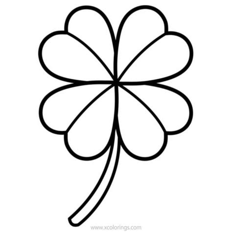 leaf clover coloring pages lineart xcoloringscom