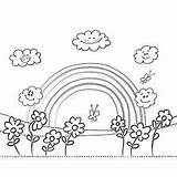 Coloring Rainbow Kids Pages Printable Flower Garden Nature Template Choose Board Arthearty sketch template