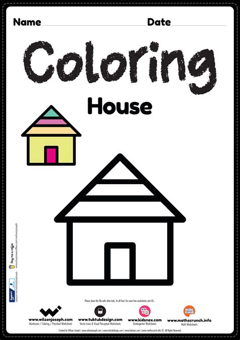 house coloring page  printable   preschool kids
