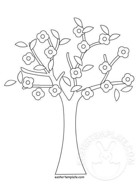 spring tree coloring pages printable easter template