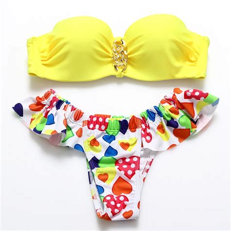 Cobunny Sexy Bandeau Push Up Bikini Sets Women Swimwear Summer