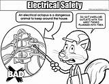 Safety Coloring Electrical Pages Work Colouring Electrician Octopus Contest Medium Resolution Template Getcolorings Elementary Sketch sketch template