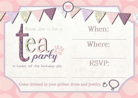 free high tea party invitation templates mother and daughter tea party princess tea party