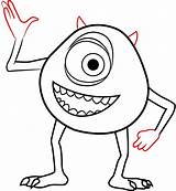 Mike Wazowski Monsters Inc Coloring Pages Drawing Draw Easy Characters Monster Ink Drawings Cartoon Step Disney Dibujos Printable Print Sully sketch template